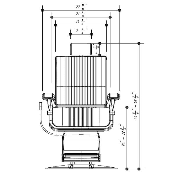 "TITAN BLACK" Classic Barber Chair with Black Frame