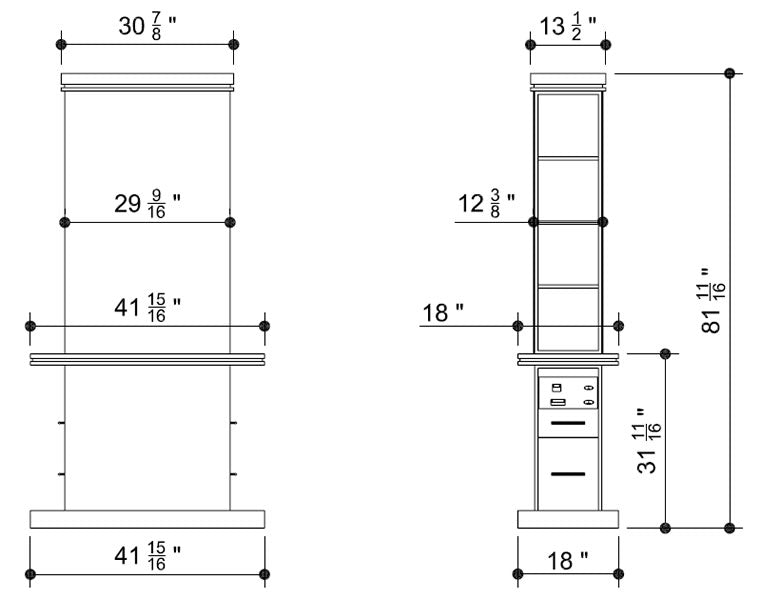 MALTA Double Sided Salon Station - CHERRY