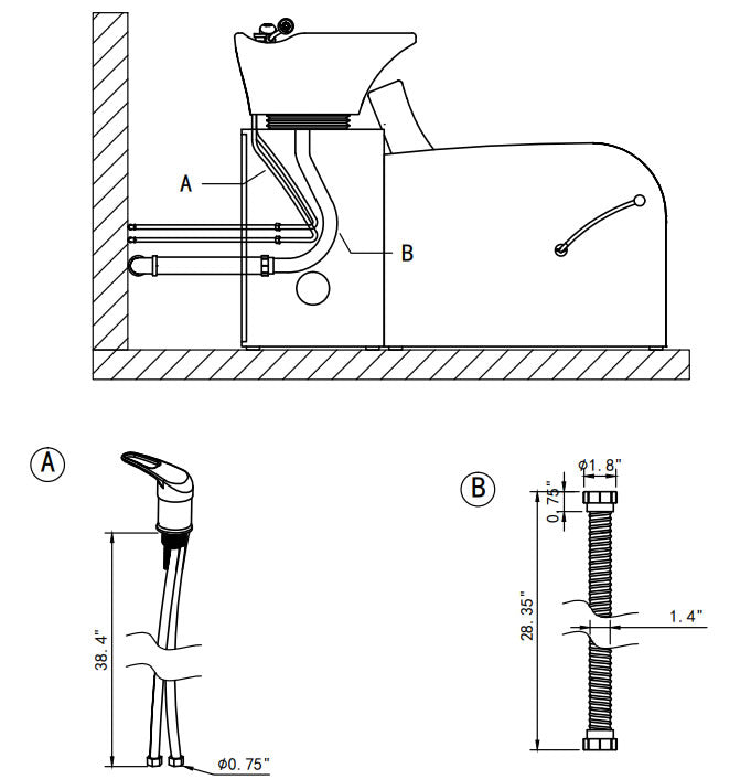 BANGKOK Salon Shampoo Unit