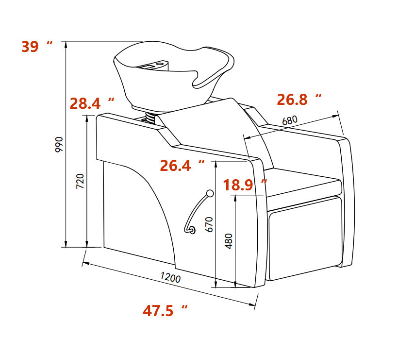 LONG BEACH Salon Shampoo Unit