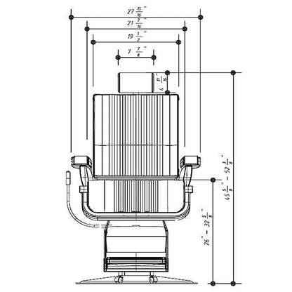 "TITAN BLACK" Classic Barber Chair with Black Frame