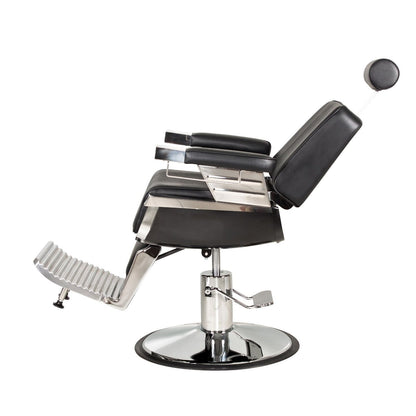 "TITAN BLACK" Classic Barber Chair with Black Frame