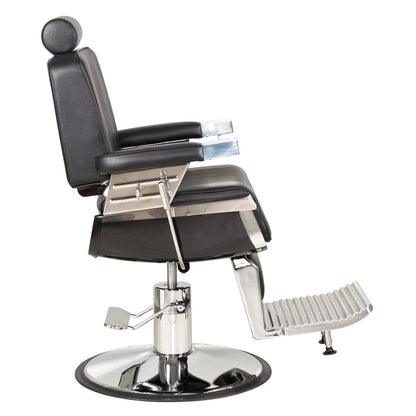 "TITAN BLACK" Classic Barber Chair with Black Frame